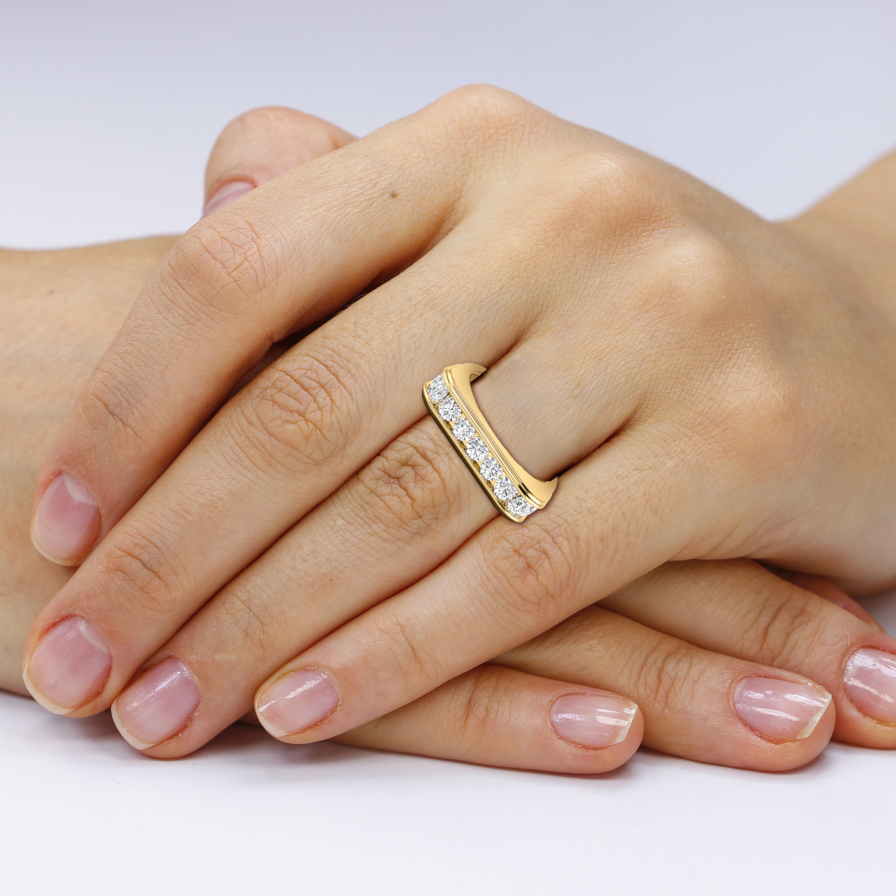 1.50 CT Round Cut Lab Grown Diamonds - Mens Wedding Band