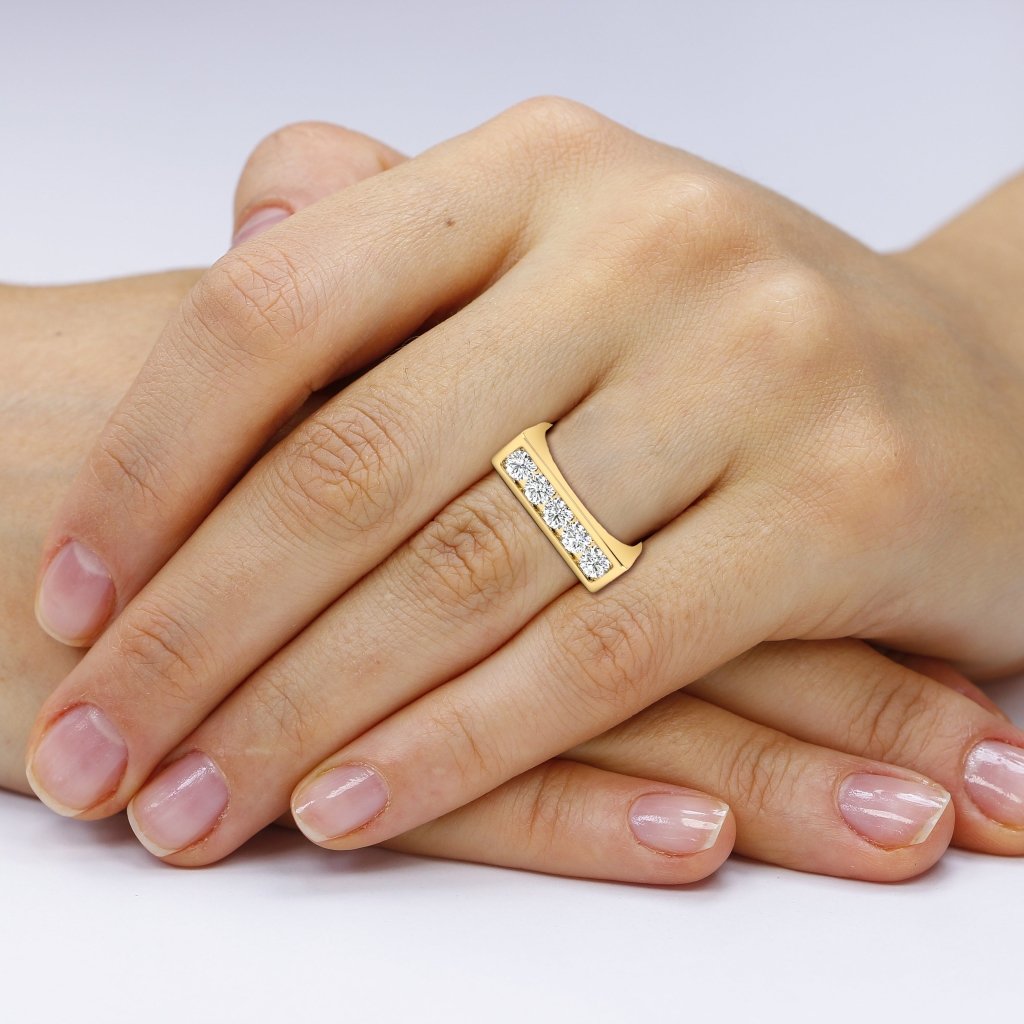 1.00 CT Round Cut Natural Diamonds - Mens Wedding Bands - Primestyle.com
