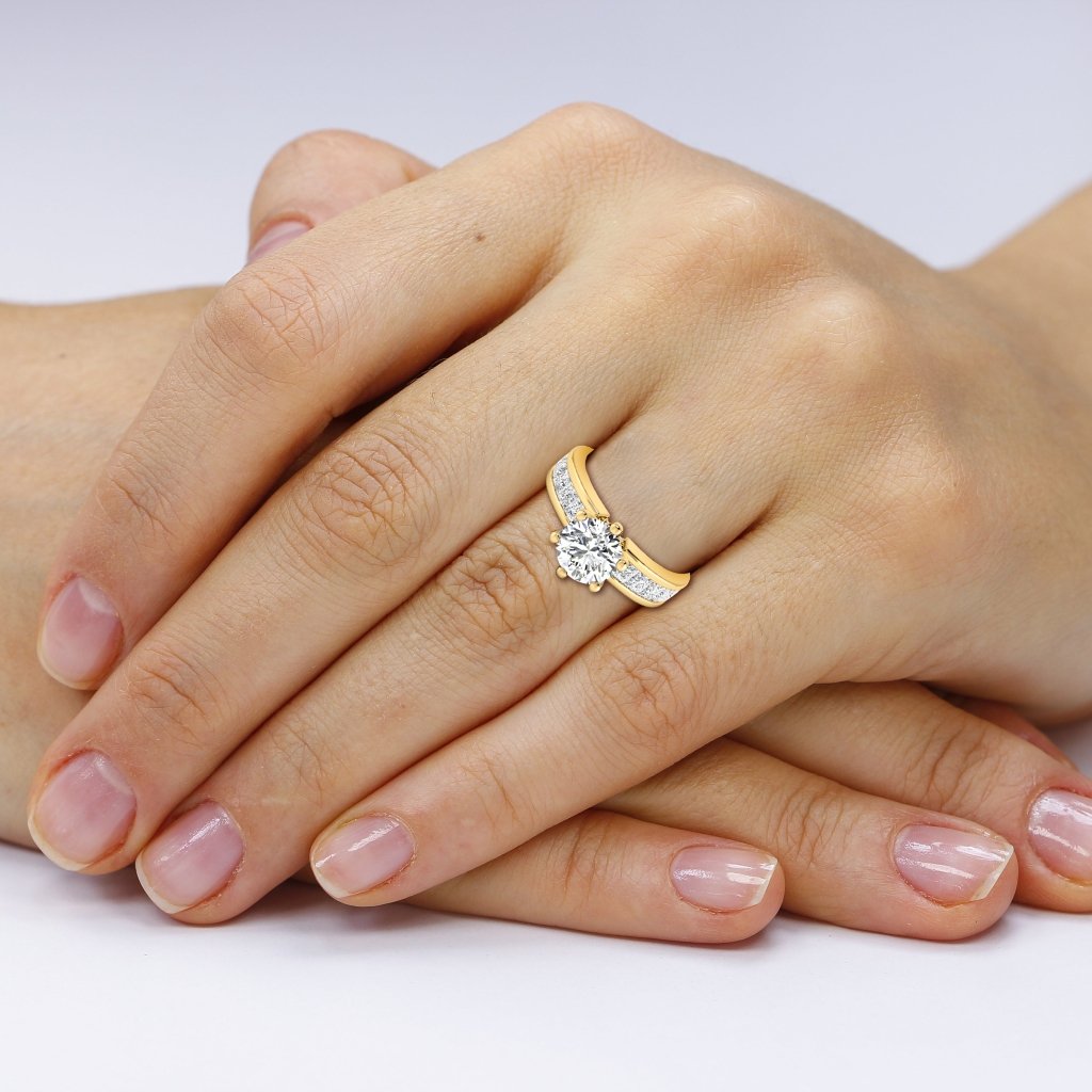 1.25 - 2.40 CT Princess & Round Cut Natural Diamonds - Engagement Ring - Primestyle.com