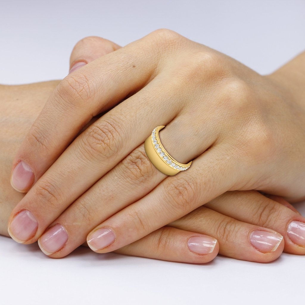 1.00 CT Round Cut Natural Diamonds - Mens Wedding Bands
