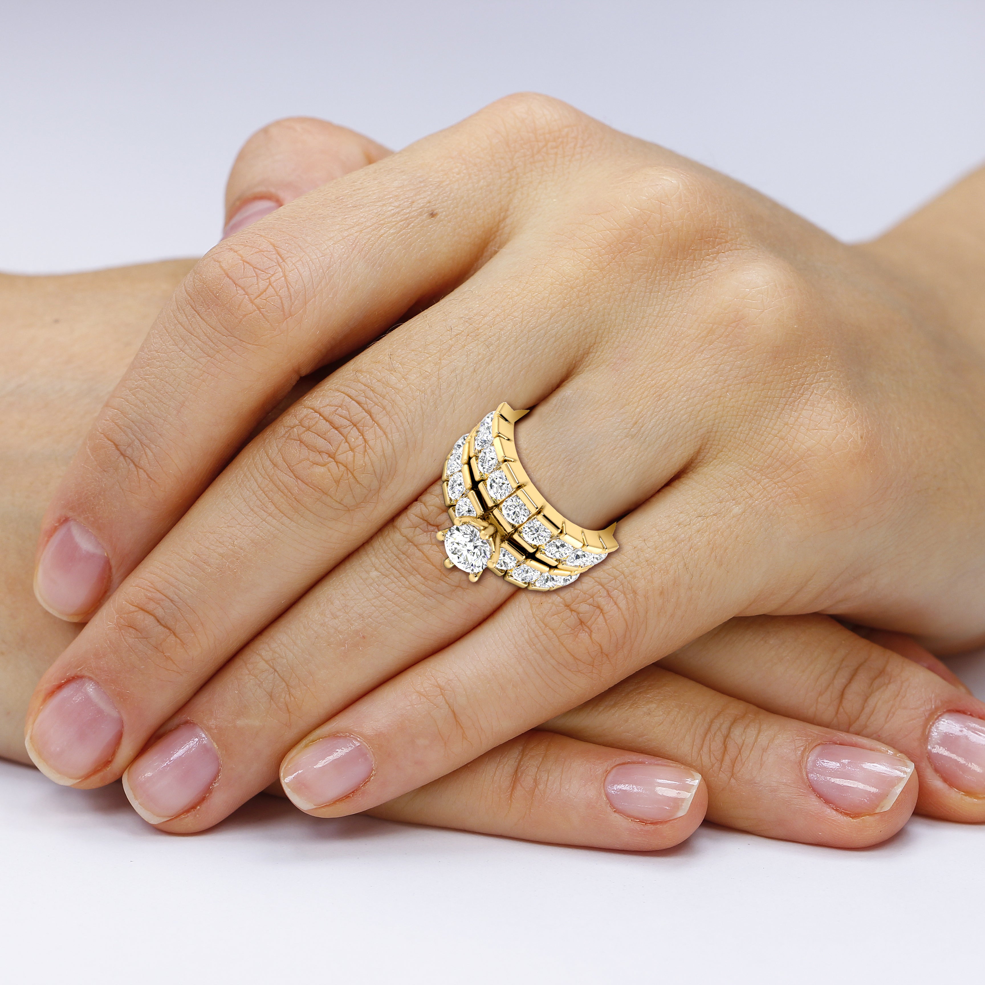 2.75-5.25 CT Round Cut Lab Grown Diamonds - Bridal Set