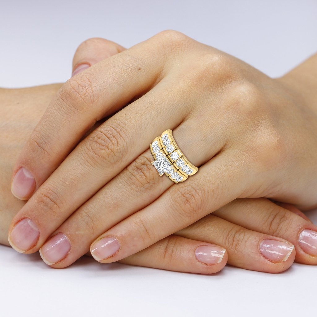 2.20-3.35 CT Princess & Round Cut Natural Diamonds - Bridal Set