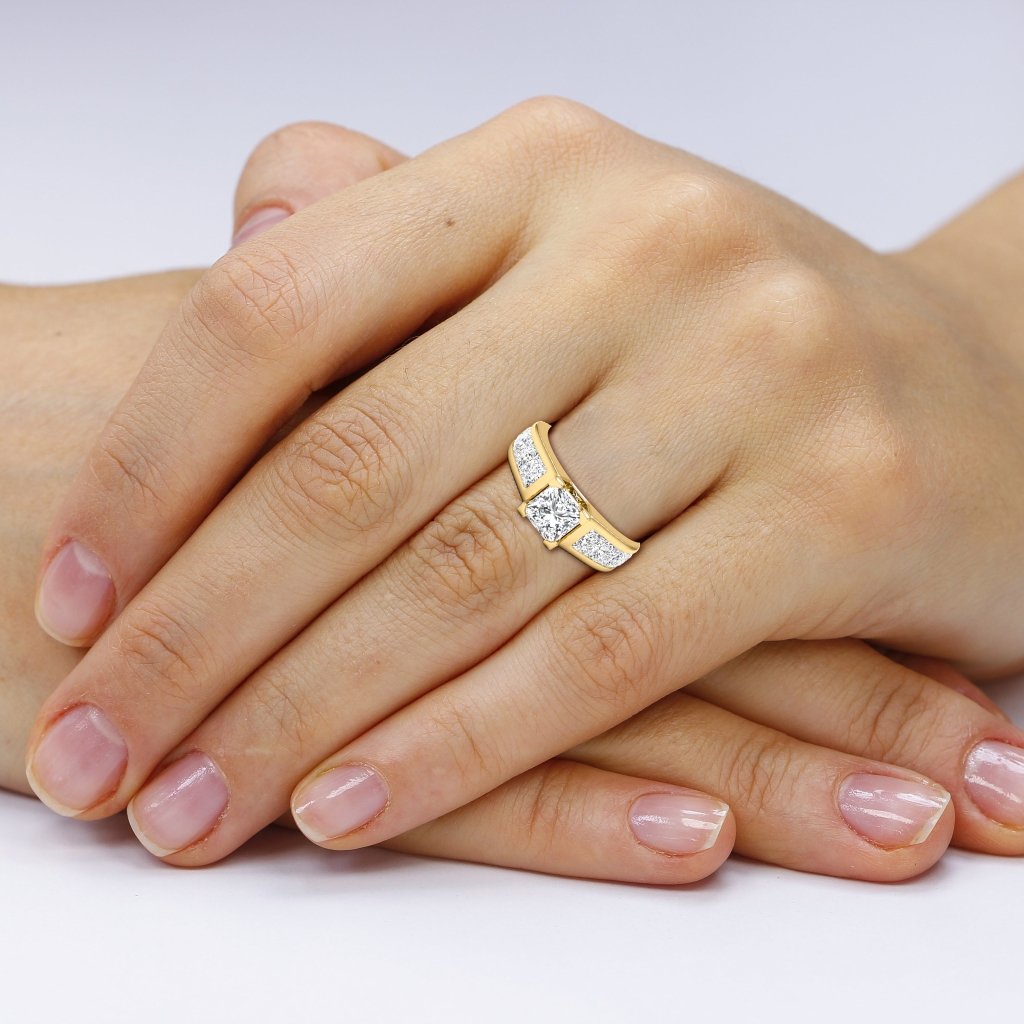 2.65-3.80 CT Princess Cut Natural Diamonds - Engagement Ring