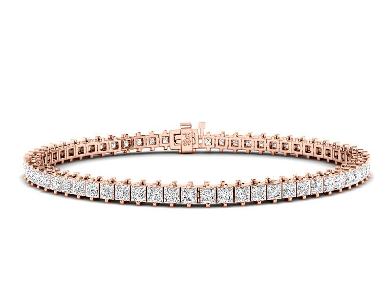 2.00-6.00 CT Princess Cut Diamonds - Tennis Bracelet