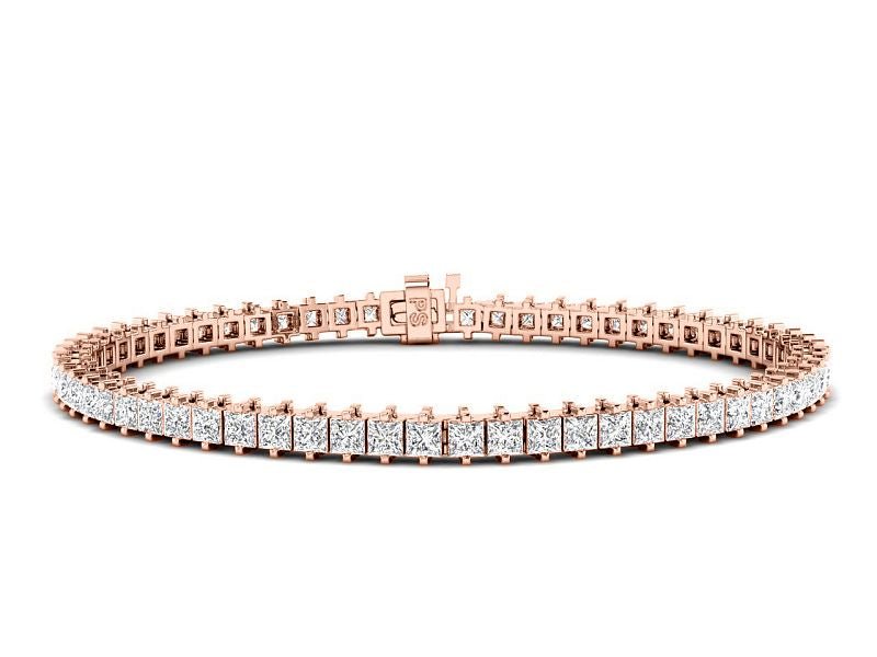 2.00 - 6.00 CT Princess Cut Diamonds - Tennis Bracelet - Primestyle.com