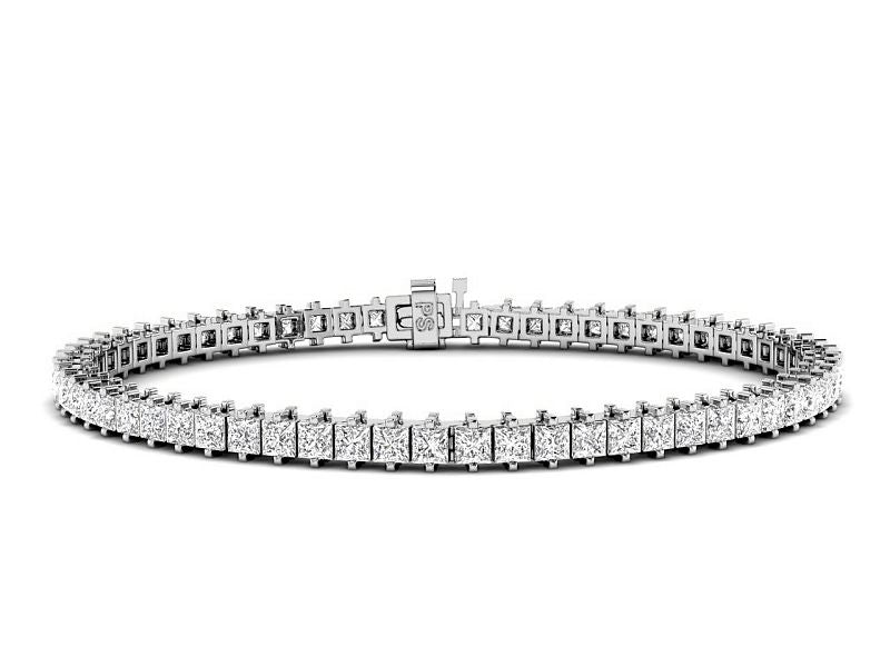 5.00-9.00 CT Princess Cut Diamonds - Tennis Bracelet