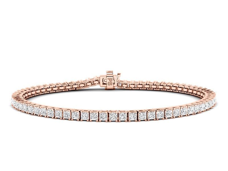 4.00 - 13.50 CT Princess Cut Diamonds - Tennis Bracelet - Primestyle.com