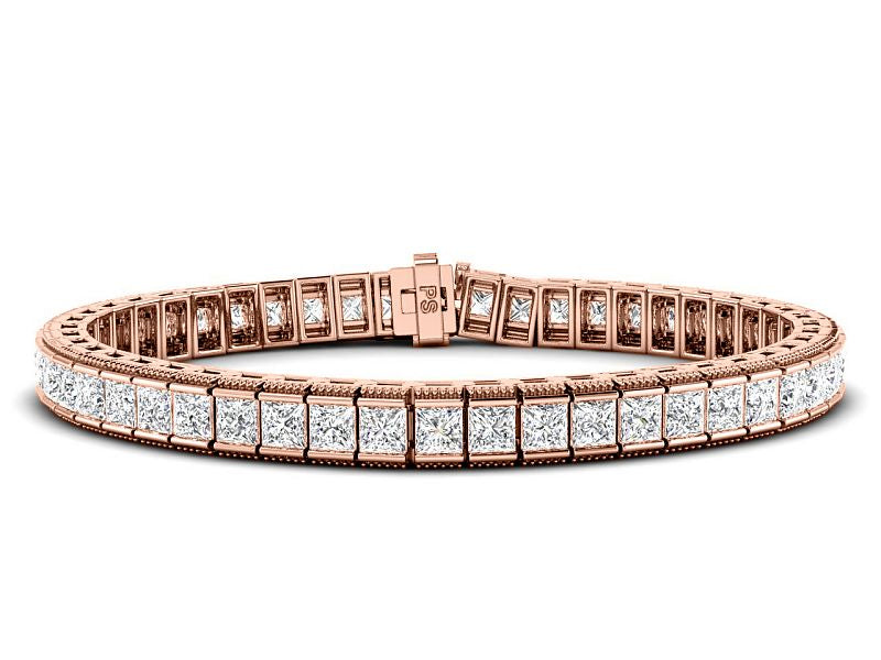 5.50-16.50 CT Princess Cut Diamonds - Diamond Bracelet