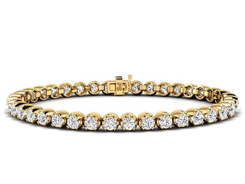 3.50-10.00 CT Round Cut Diamonds - Tennis Bracelet