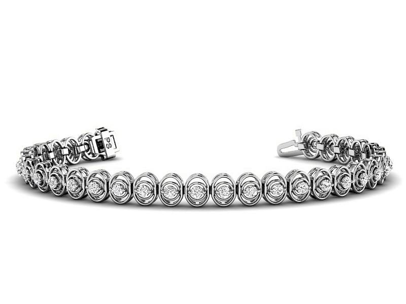 1.00 - 3.15 CT Round Cut Diamonds - Tennis Bracelet - Primestyle.com