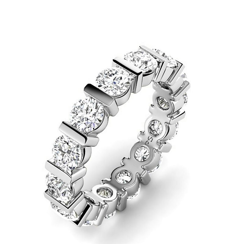 1.50-5.00 CT Round Cut Natural Diamonds - Eternity Rings