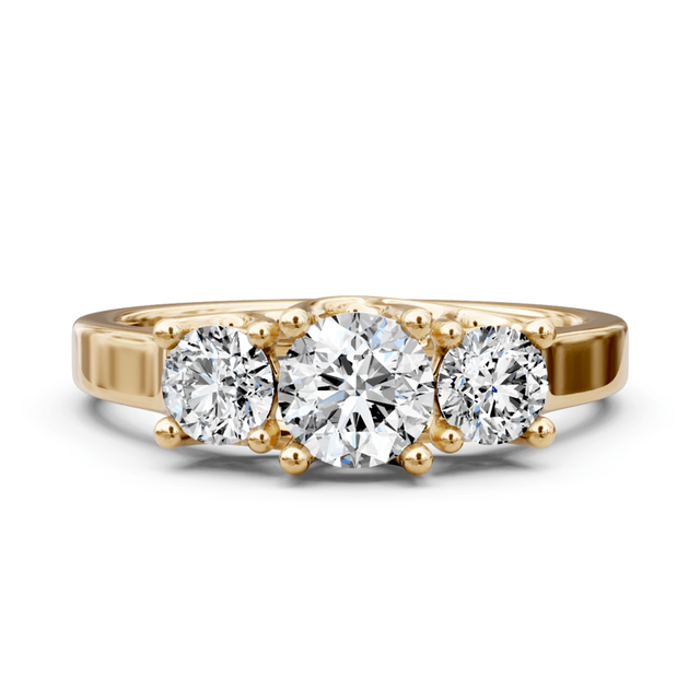 2.05-2.40 CT Round Cut Natural Diamonds - Three Stone Rings