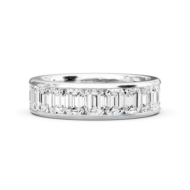 4.00-7.00 CT Emerald Cut Lab Grown Diamonds - Eternity Rings