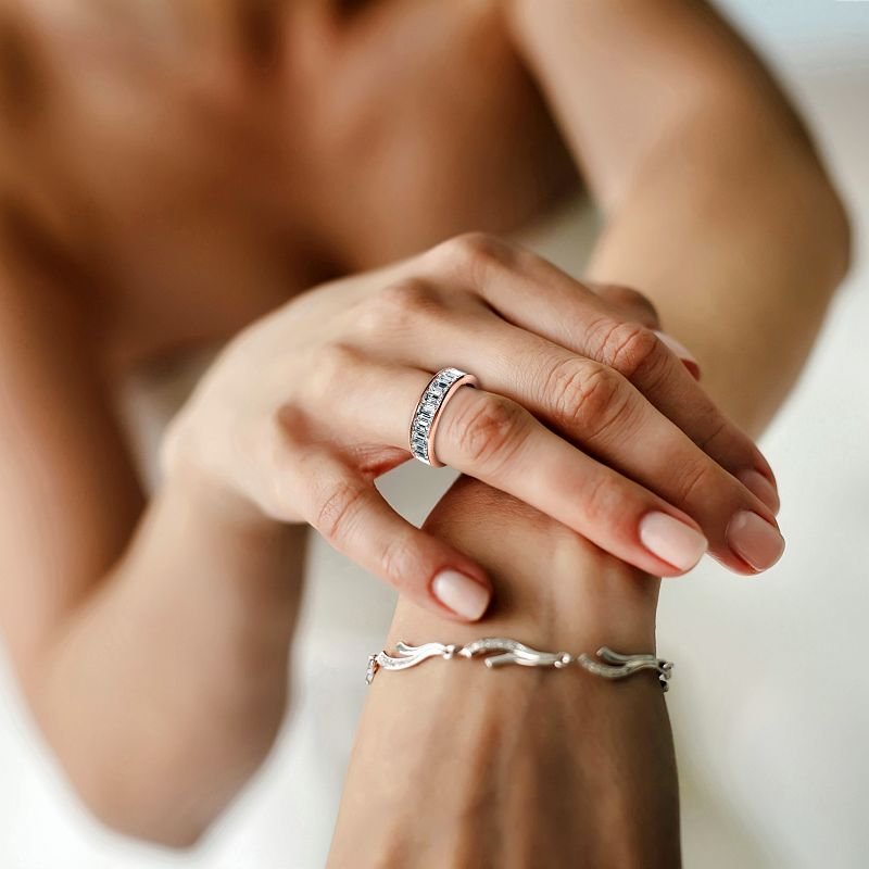 4.00 - 7.00 CT Emerald Cut Natural Diamonds - Eternity Rings - Primestyle.com