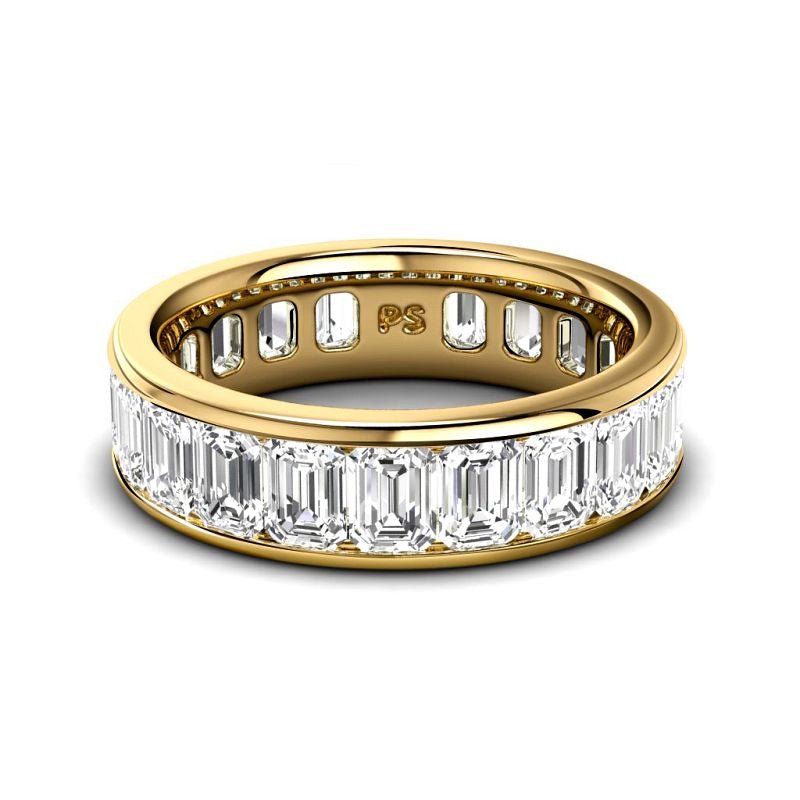 4.00-7.00 CT Emerald Cut Natural Diamonds - Eternity Rings