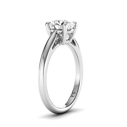 Exceptional 0.35 CT Round Cut Diamonds - Solitaire Ring in 14KT White Gold