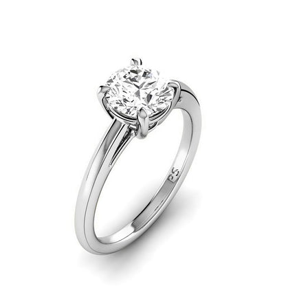 Exceptional 0.35 CT Round Cut Diamonds - Solitaire Ring in 14KT White Gold