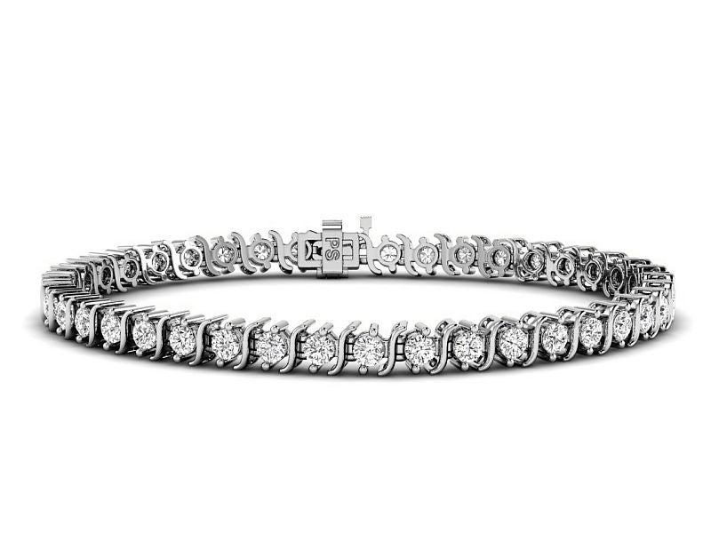 1.00-7.00 CT Round Cut Diamonds - Tennis Bracelet