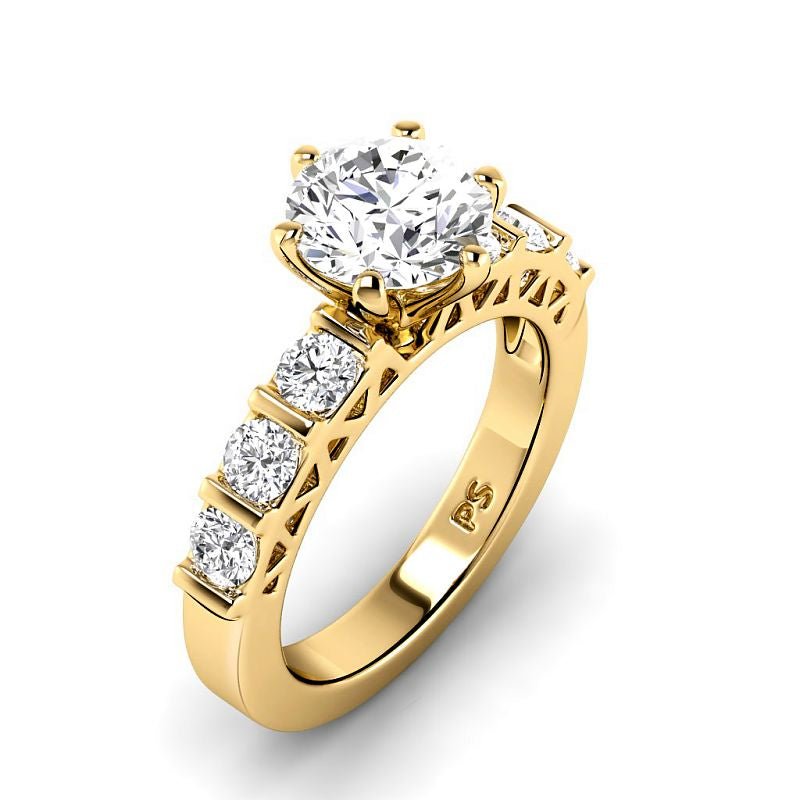 1.15-6.65 CT Round Cut Diamonds - Engagement Ring