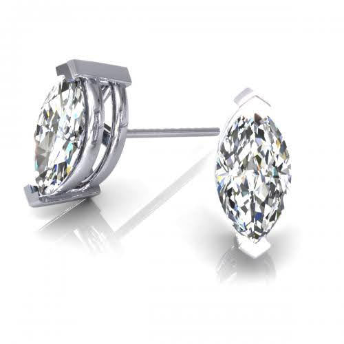 Risk-free 0.25CT Diamond Stud Earrings in 14KT White Gold