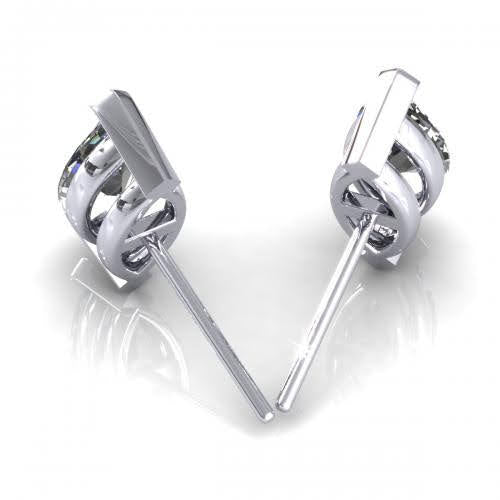 Risk-free 0.25CT Diamond Stud Earrings in 14KT White Gold