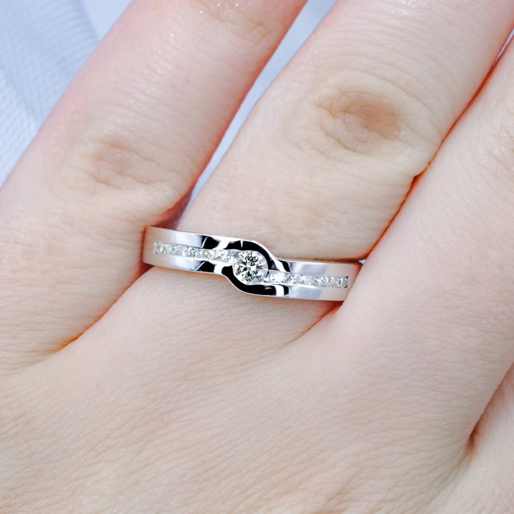 Captivating 0.30 CT Round Cut Diamonds Wedding Band in 14KT White Gold - Primestyle.com