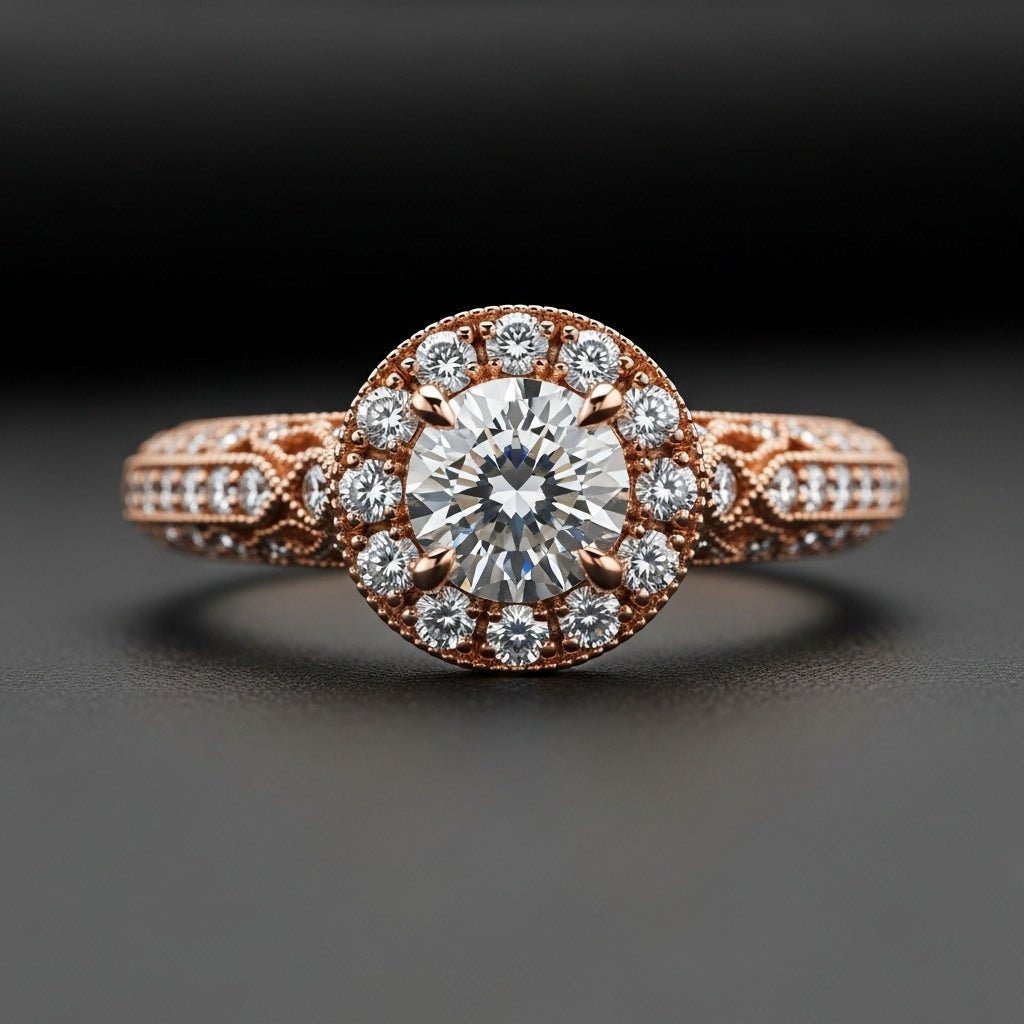 Rosavelle Round Vintage Halo Ring - Primestyle.com