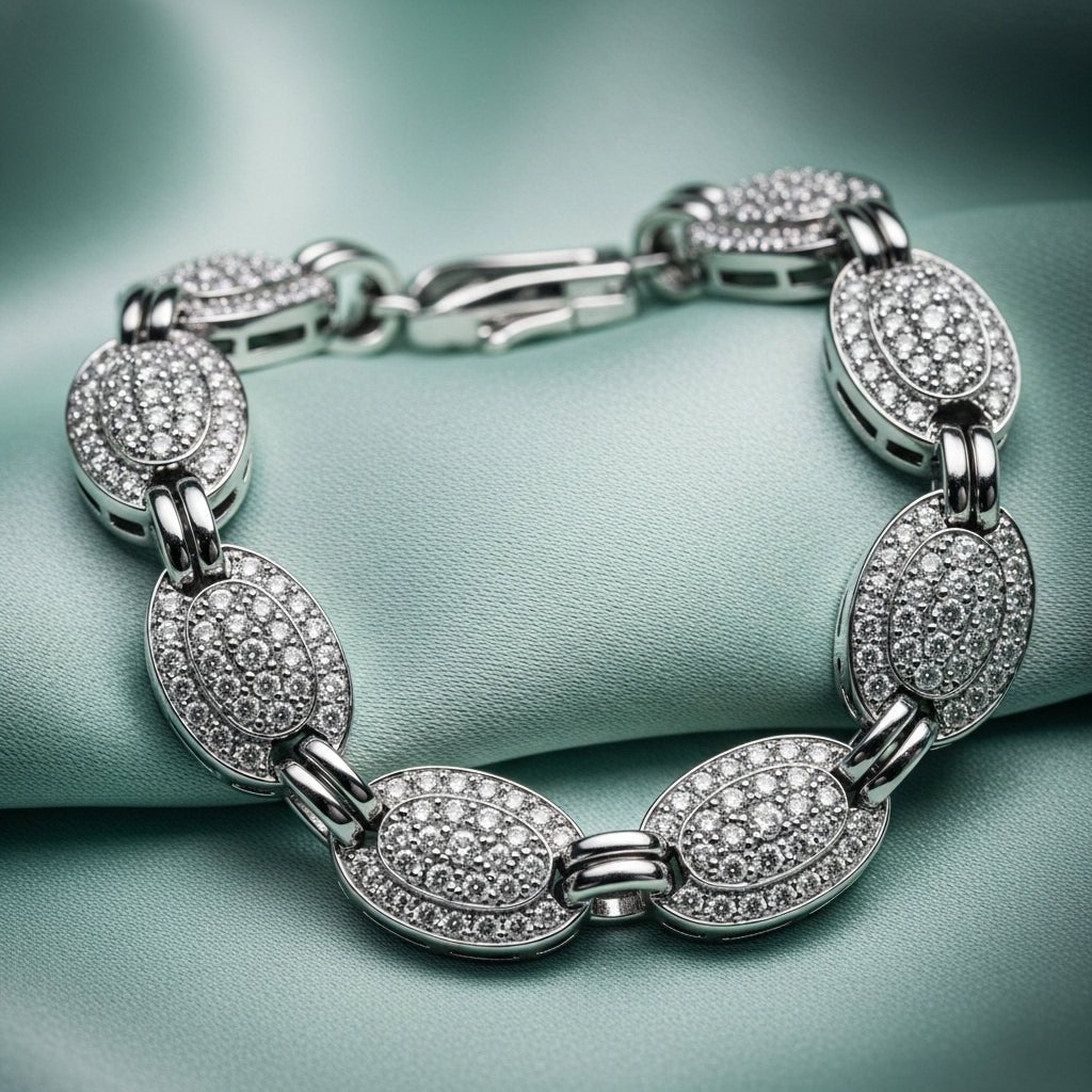 Classic Oval Pavé Diamond Bracelet