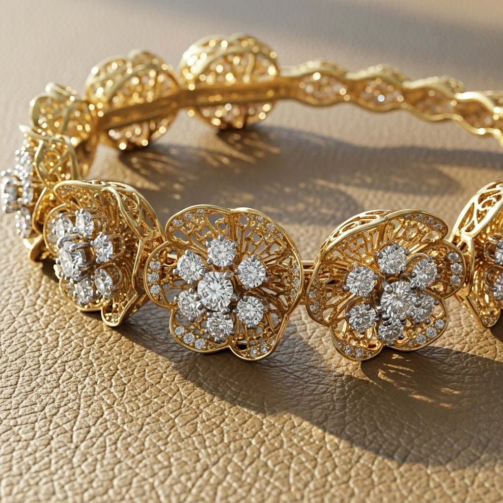 Ornate Floral Diamond Bracelet