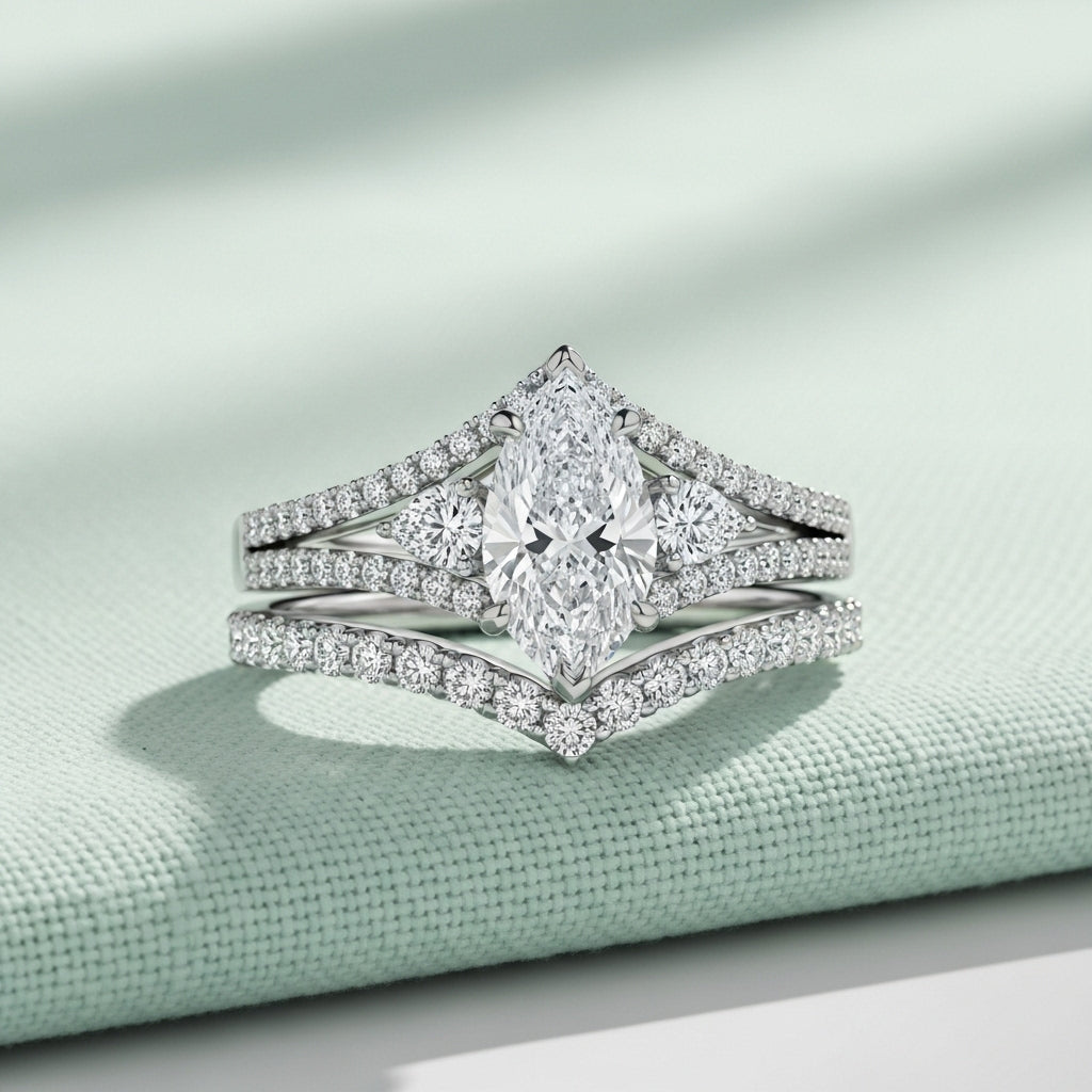 Solara Marquise Contour Bridal Set