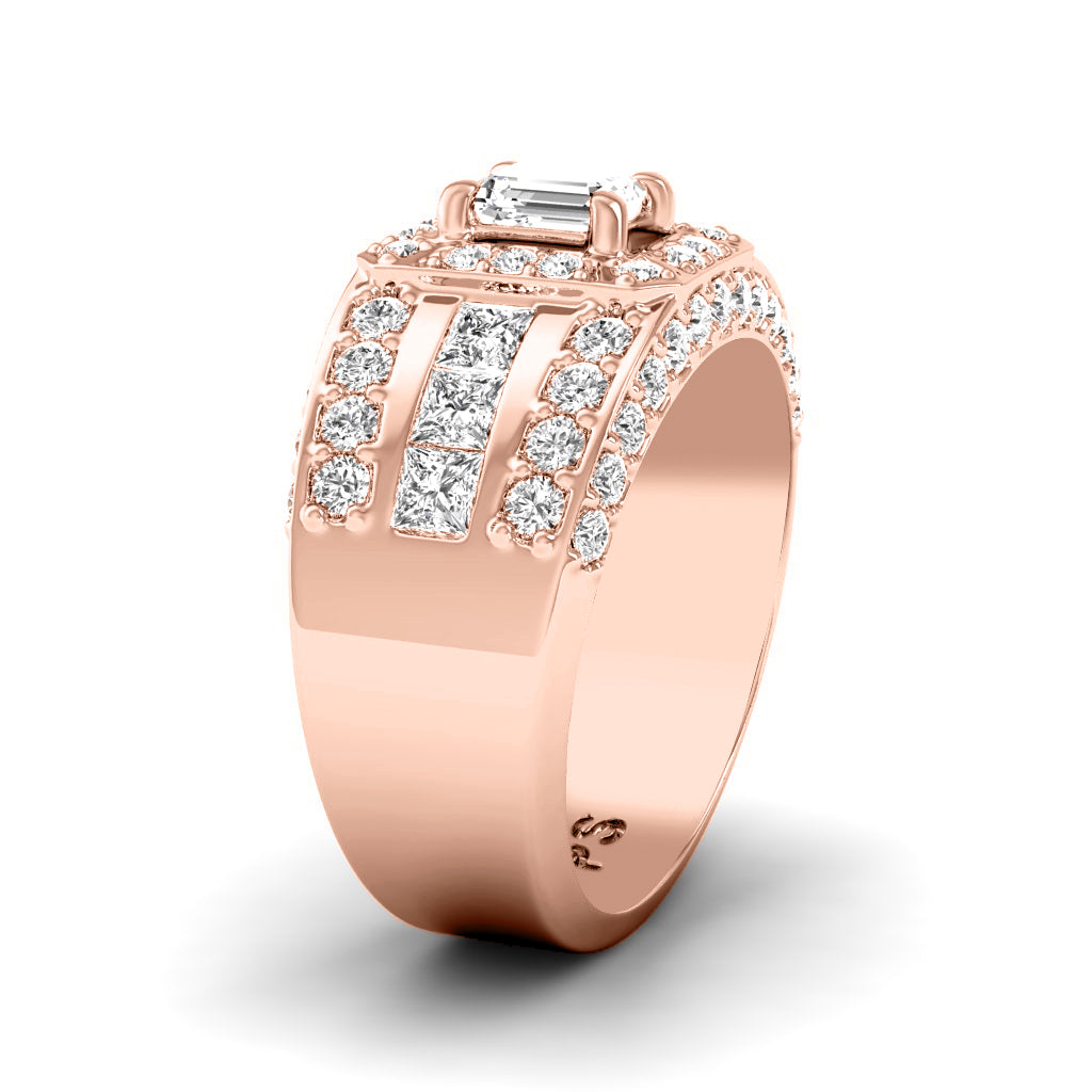 2.05-3.20 CT Emerald & Round Cut Natural Diamonds - Engagement Ring