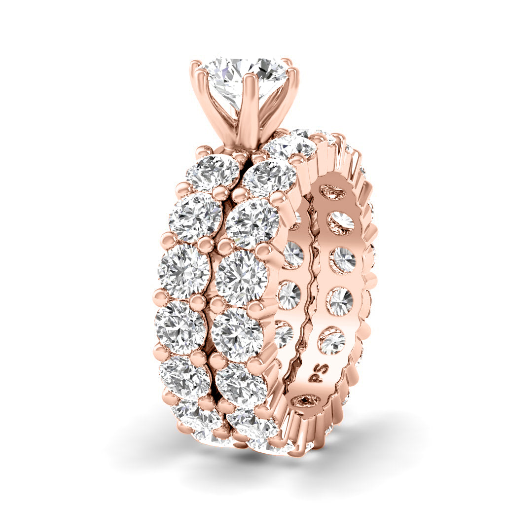 5.65-6.80 CT Round Cut Natural Diamonds - Bridal Set