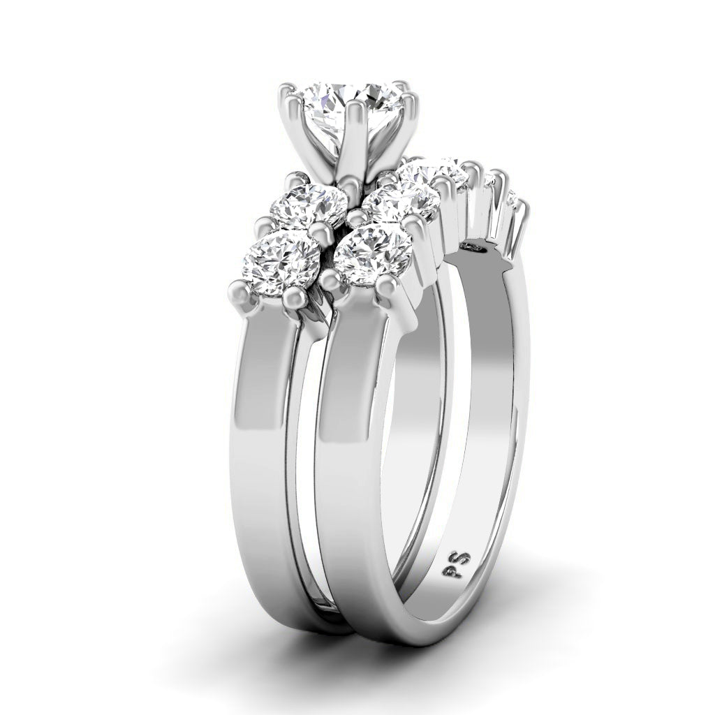 1.90-4.40 CT Round Cut Lab Grown Diamonds - Bridal Set