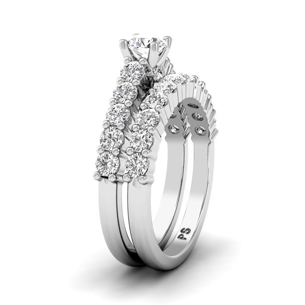 1.10 - 2.25 CT Round Cut Natural Diamonds - Bridal Set - Primestyle.com