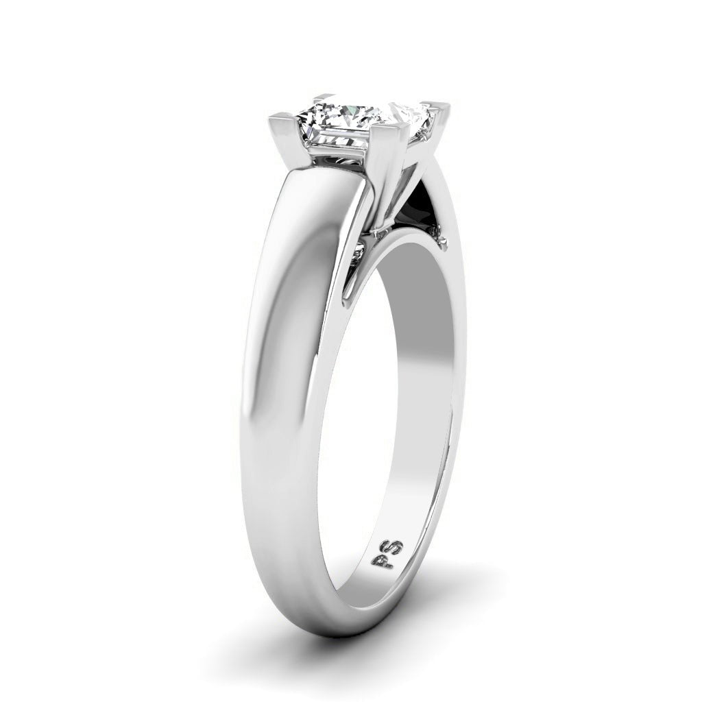0.35-1.50 CT Princess Cut Natural Diamonds - Solitaire Rings