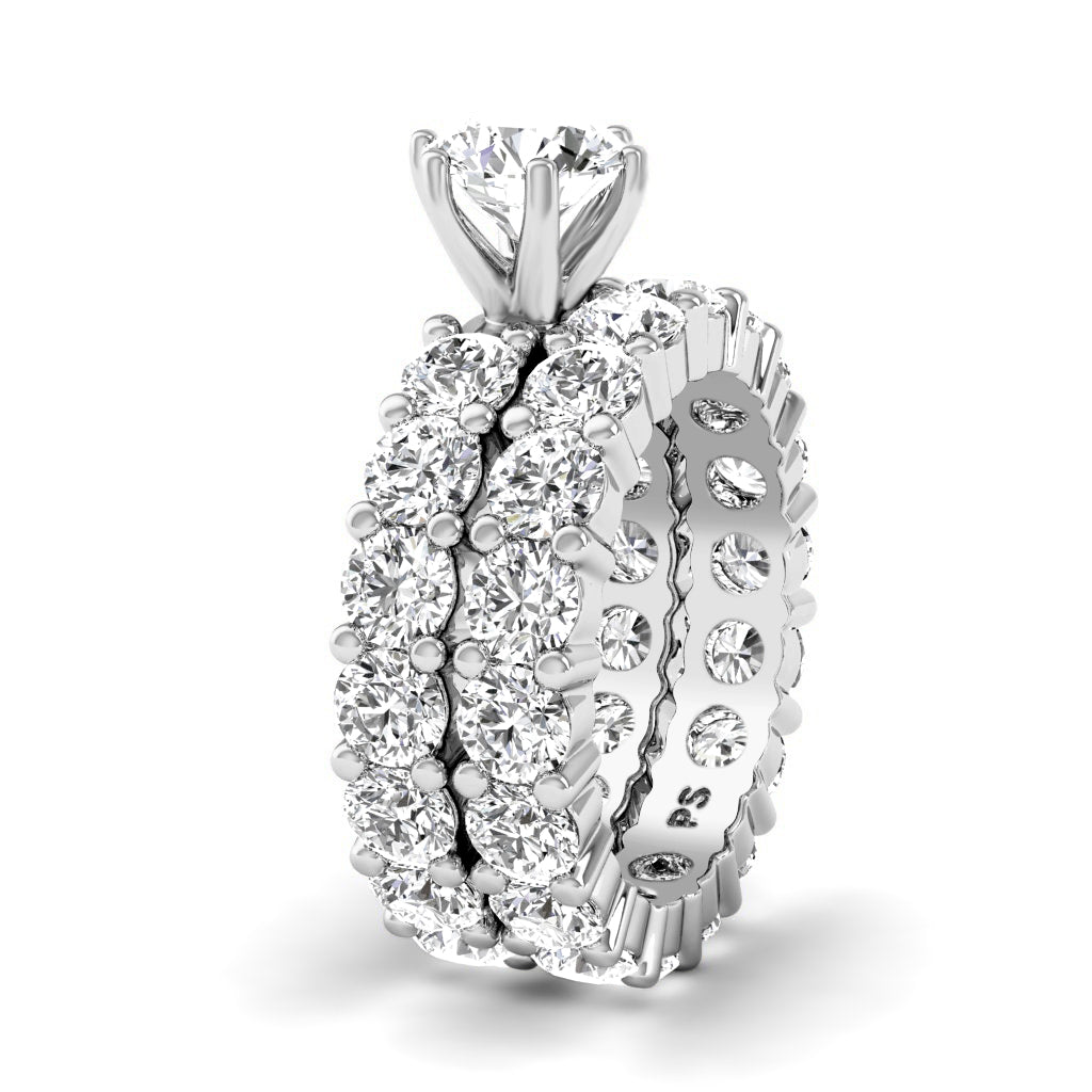 5.65-6.80 CT Round Cut Natural Diamonds - Bridal Set