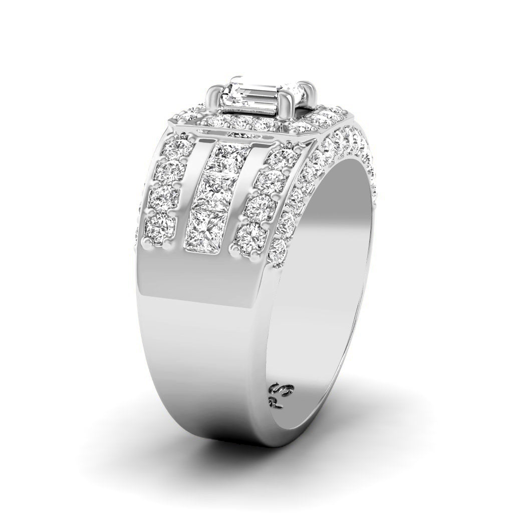 2.05-3.20 CT Emerald & Round Cut Natural Diamonds - Engagement Ring