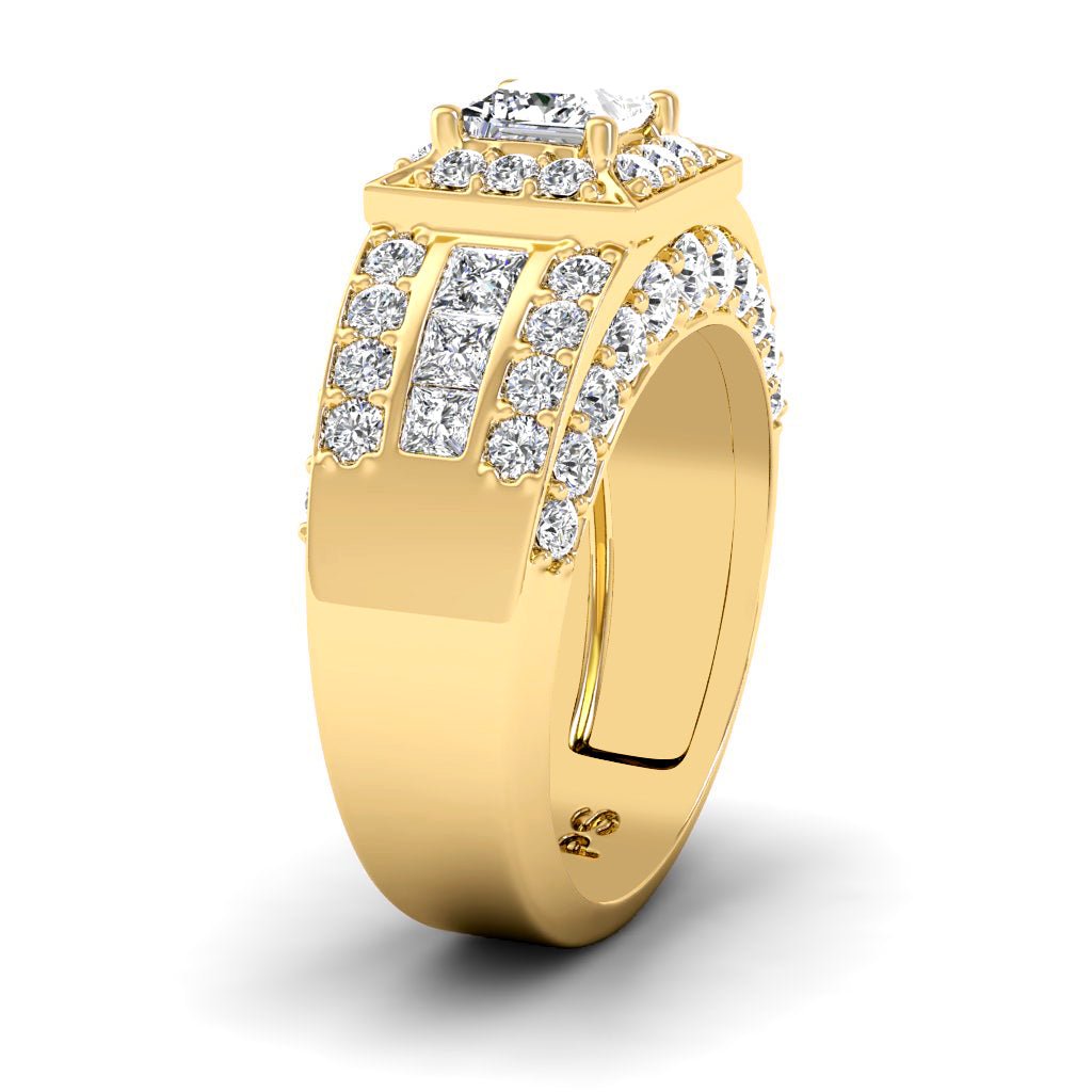 2.80 - 3.95 CT Princess & Round Cut Natural Diamonds - Engagement Ring - Primestyle.com