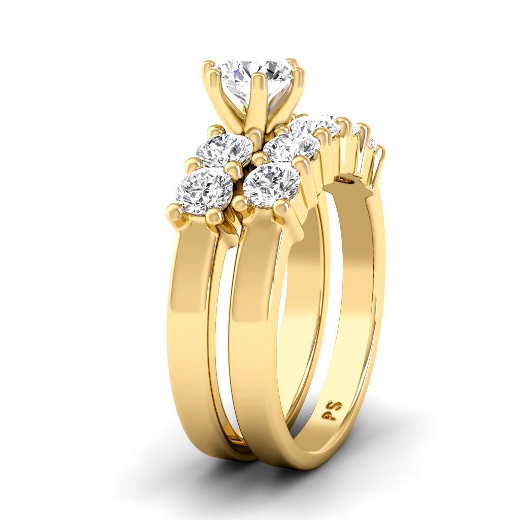 1.90 - 7.40 CT Round Cut Diamonds - Bridal Set - Primestyle.com