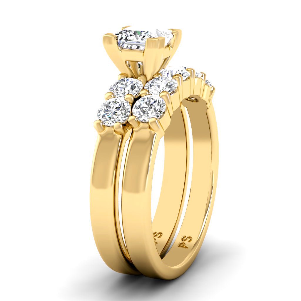 1.75 - 2.90 CT Princess & Round Cut Natural Diamonds - Bridal Set - Primestyle.com