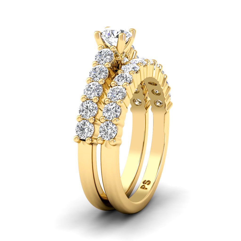 1.10 - 2.25 CT Round Cut Natural Diamonds - Bridal Set - Primestyle.com