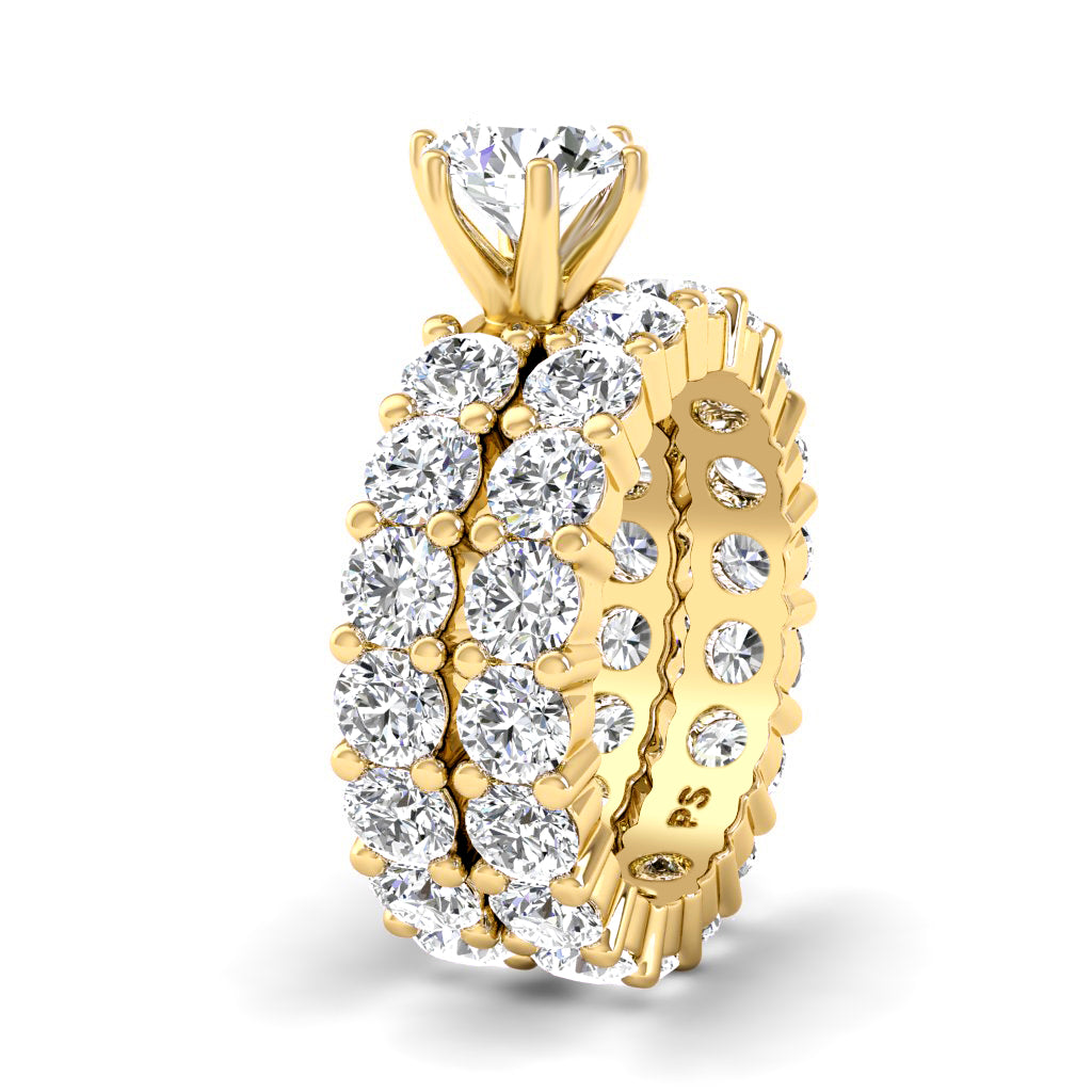 5.65-6.80 CT Round Cut Natural Diamonds - Bridal Set