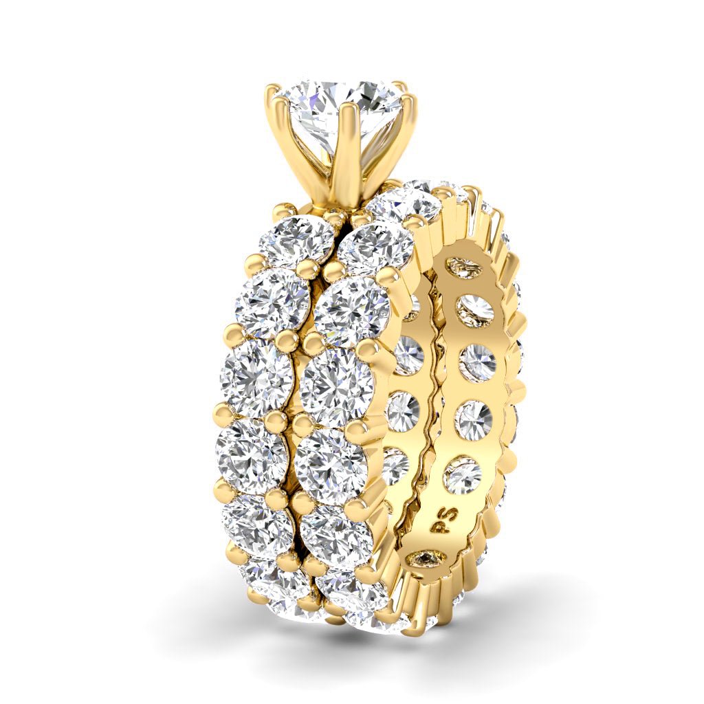 5.65-6.80 CT Round Cut Natural Diamonds - Bridal Set