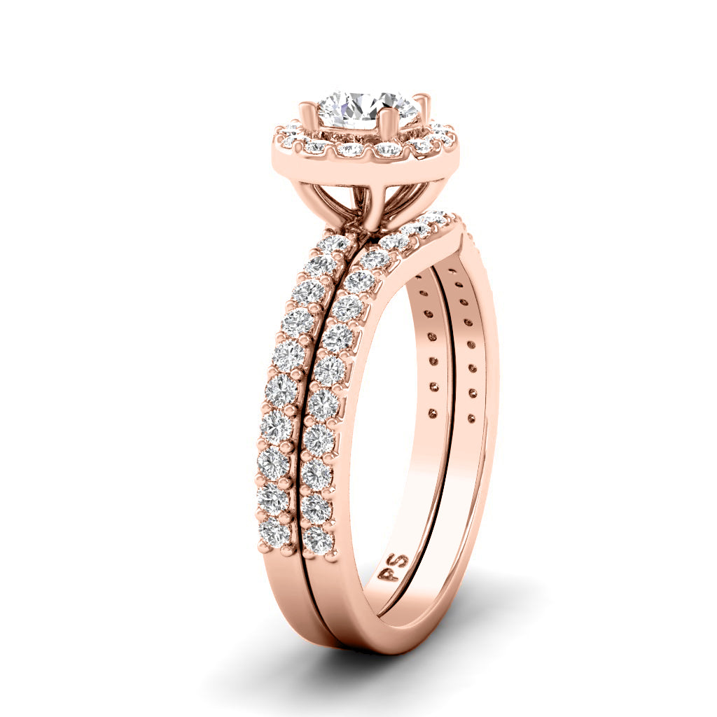 1.15-3.65 CT Round Cut Lab Grown Diamonds - Bridal Set