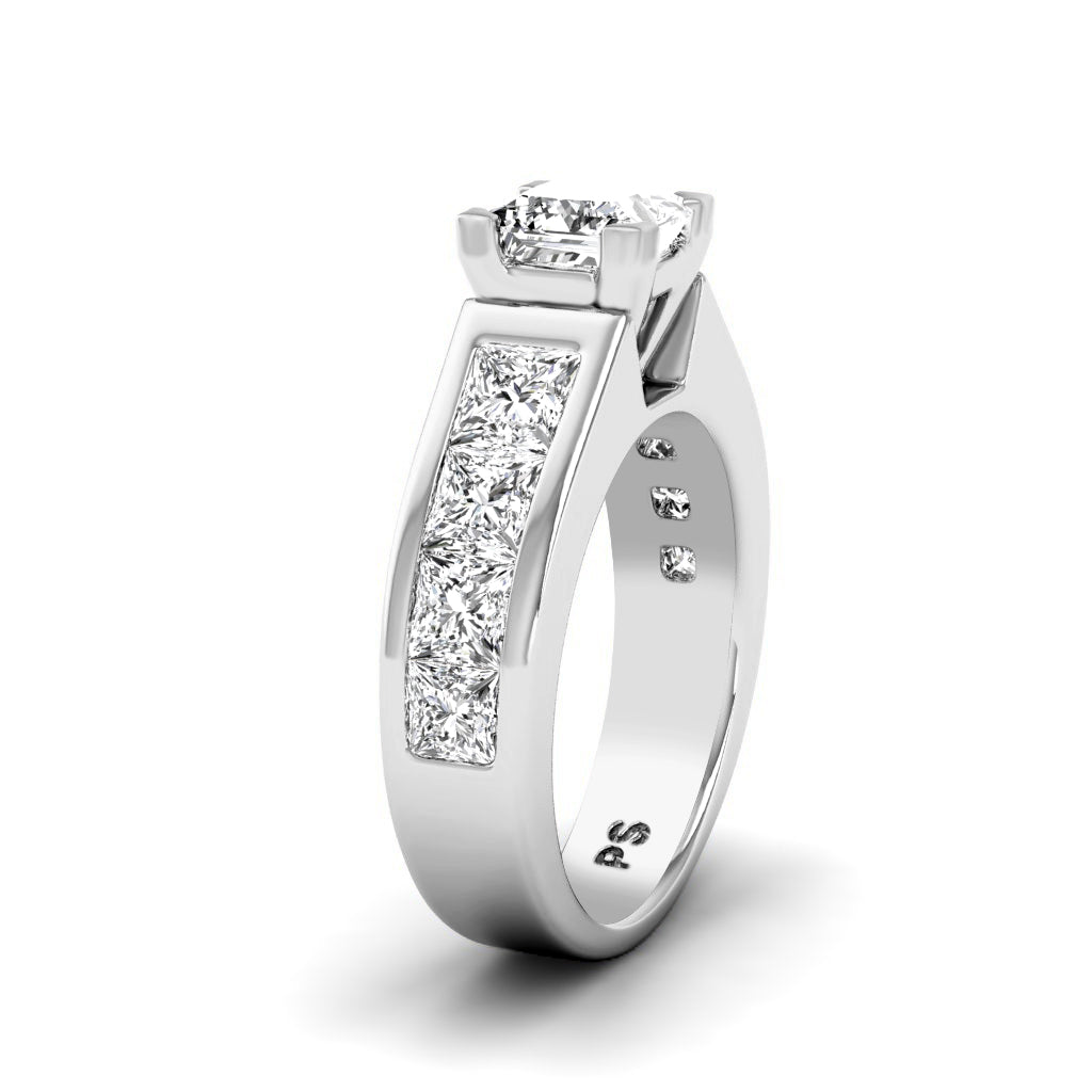 2.65-3.80 CT Princess Cut Natural Diamonds - Engagement Ring