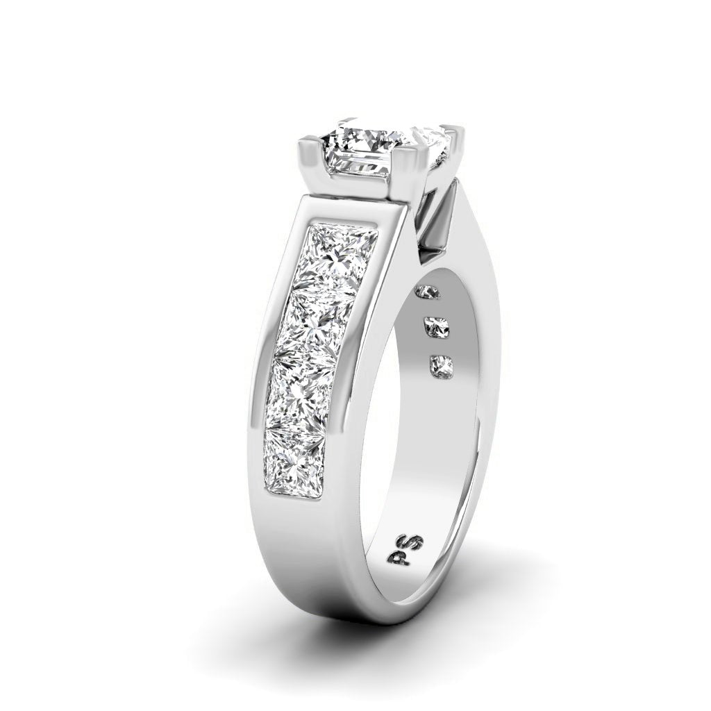 2.65-3.80 CT Princess Cut Natural Diamonds - Engagement Ring
