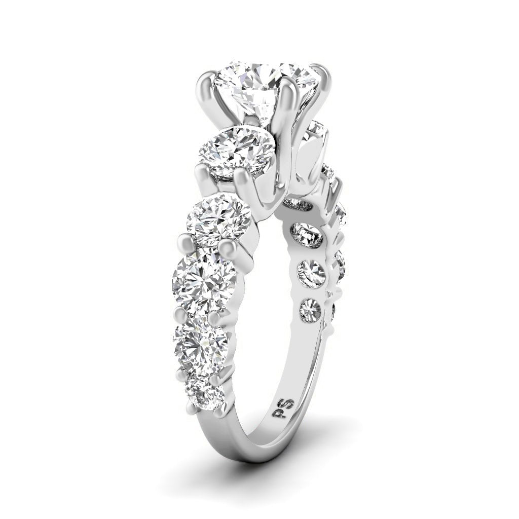 3.00-8.50 CT Round Cut Diamonds - Engagement Ring