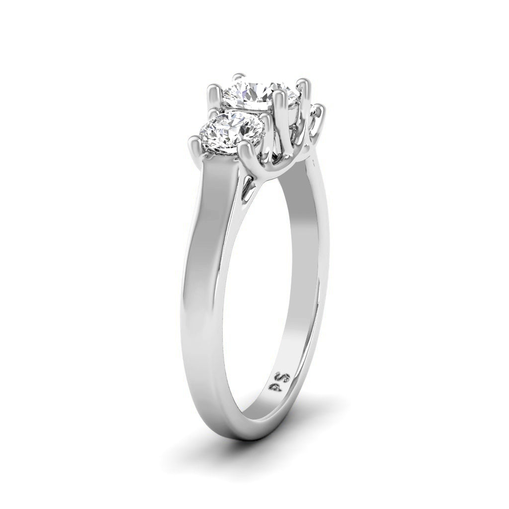2.05-2.40 CT Round Cut Lab Grown Diamonds - Three Stone Ring