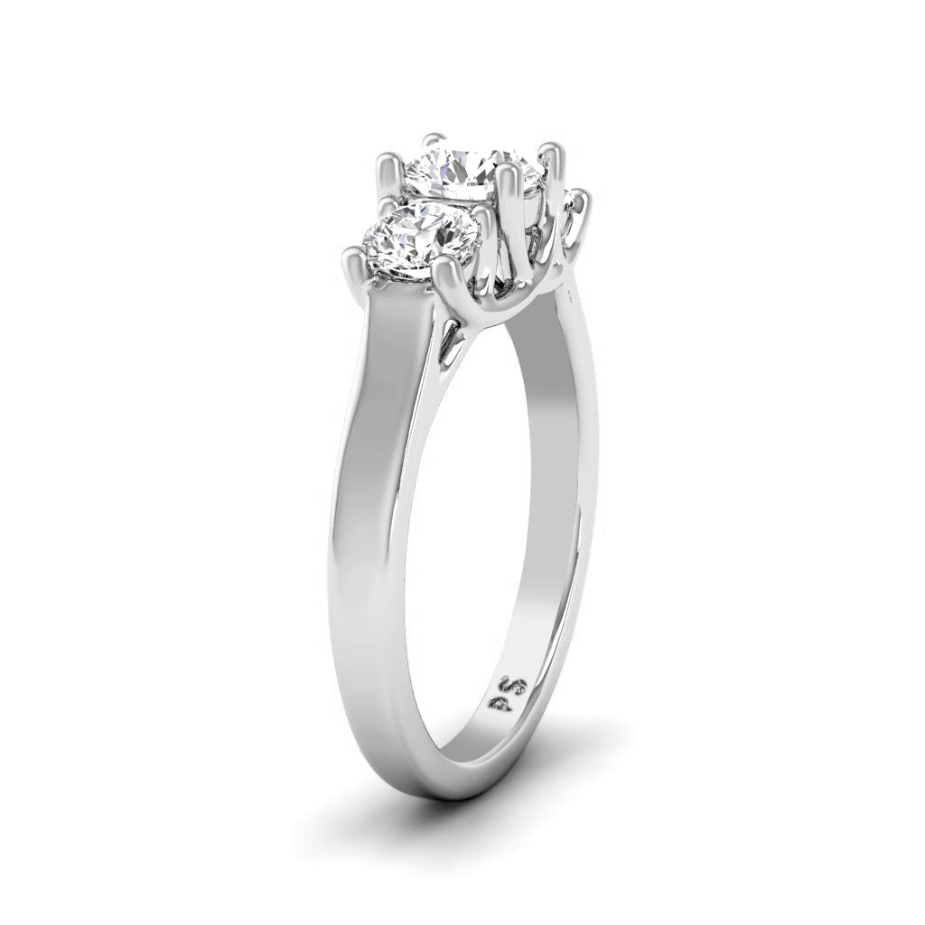 2.05 - 2.40 CT Round Cut Lab Grown Diamonds - Three Stone Ring - Primestyle.com