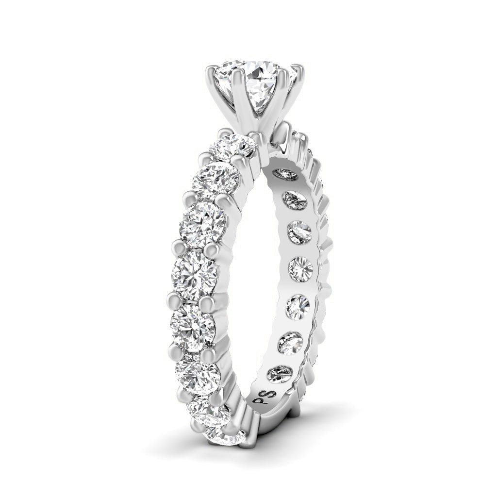 2.75-3.90 CT Emerald & Round Cut Natural Diamonds - Engagement Ring